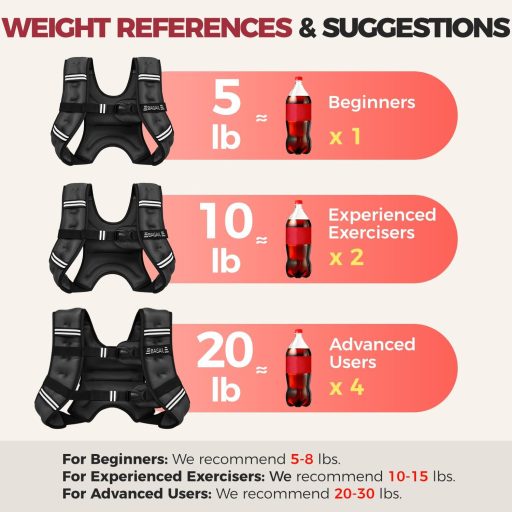 BAGAIL Záťažová vesta na cvičenie, nastaviteľná veľkosť, plnená železom, na fitness a jogu