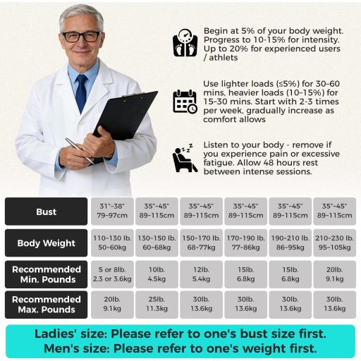 BAGAIL Záťažová vesta na cvičenie, nastaviteľná veľkosť, plnená železom, na fitness a jogu