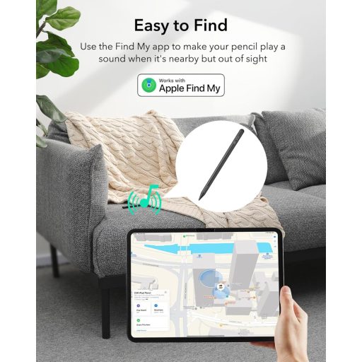 ESR Find My Pen Stylus Digital pentru iPad cu funcție "Unde este?" - Stilou cu detectare a înclinării pentru iPad 11/10/9/8, Air 13/11, Pro 12.9/13/11, Mini 7/6/5 Mode
