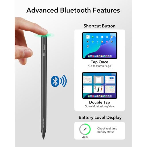 ESR Find My Pen Stylus Digital pentru iPad cu funcție "Unde este?" - Stilou cu detectare a înclinării pentru iPad 11/10/9/8, Air 13/11, Pro 12.9/13/11, Mini 7/6/5 Mode