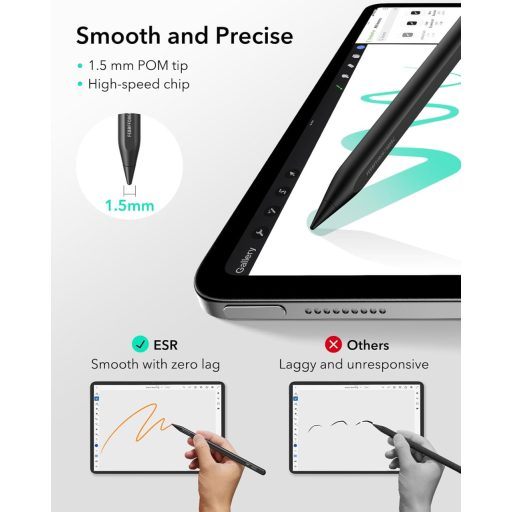 ESR Find My Pen Stylus Digital pentru iPad cu funcție "Unde este?" - Stilou cu detectare a înclinării pentru iPad 11/10/9/8, Air 13/11, Pro 12.9/13/11, Mini 7/6/5 Mode