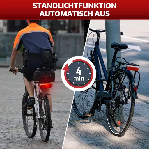 Lampă spate pentru bicicletă cu LED MONTOP, reflector pentru dinam, certificată StVZO