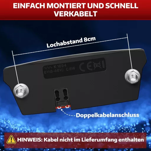 Lampă spate pentru bicicletă cu LED MONTOP, reflector pentru dinam, certificată StVZO