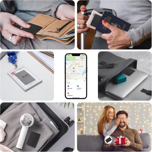 Euakee Bluetooth nyomkövető kártya, vékony pénztárca tag, IP67 vízálló, iOS kompatibilis