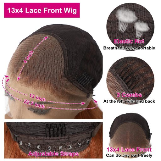 Sapphirewigs Auburn Vlnitá Parochňa 13x4 Čipkovaná Predná Časť - Žiaruvzdorná Syntetická Dámska Parochňa 66 cm, Na Bežné Nosenie aj na Príležitosti, Bez Uzlov