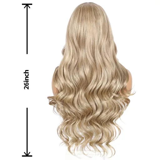 Sapphirewigs 13x4 Csipke Elülső Paróka Tejteás Szőke Hullám 66cm Női