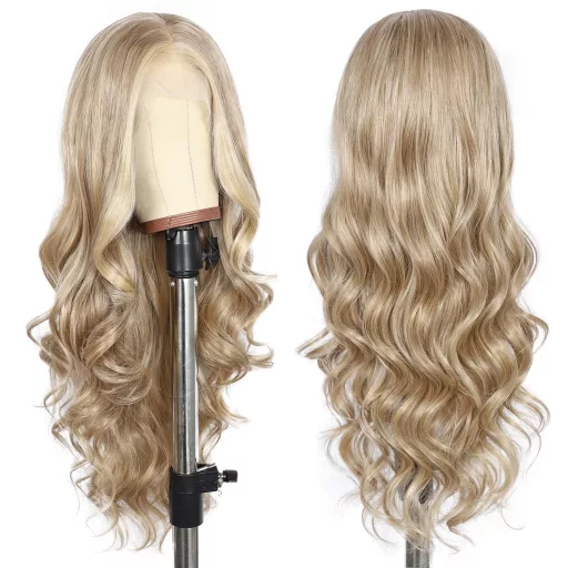 Sapphirewigs 13x4 Csipke Elülső Paróka Tejteás Szőke Hullám 66cm Női