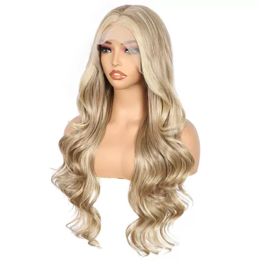 Sapphirewigs 13x4 Csipke Elülső Paróka Tejteás Szőke Hullám 66cm Női