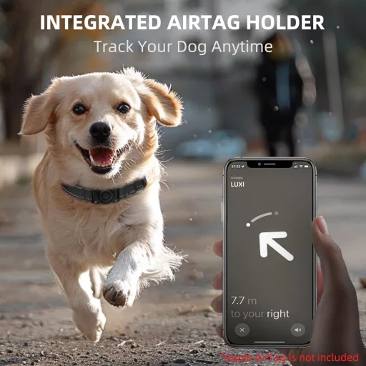 JIARUI AirTag Kutyanyakörv Vízálló Neoprén L Méret Közepes Nagy Kutyáknak