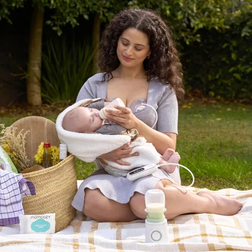Momcozy Hordozható Cumisüveg Melegítő, 2 Perces Gyors Melegítés, 6 Hőmérséklet Fokozat, USB Tölthető, Szivárgásmentes, Philips Avent/MAM/Com