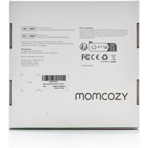 Momcozy Hordozható Cumisüveg Melegítő, 2 Perces Gyors Melegítés, 6 Hőmérséklet Fokozat, USB Tölthető, Szivárgásmentes, Philips Avent/MAM/Com