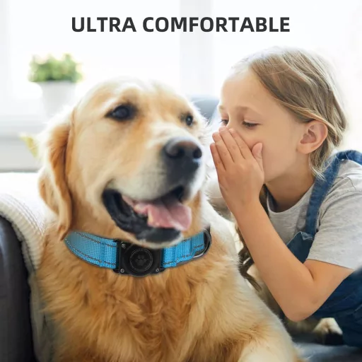 JIARUI AirTag kutya nyakörv vízálló neoprén közepes nagy kutyáknak