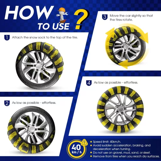 Highsam Super Grip Snehové návleky na reťaze pre autá – textilné protišmykové návleky, certifikát EN 16662-1, 2-dielna sada, univerzálne, opakovane použiteľné