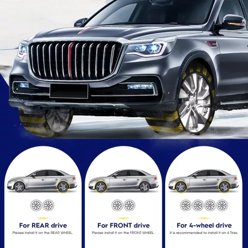 Highsam Super Grip Snehové návleky na reťaze pre autá – textilné protišmykové návleky, certifikát EN 16662-1, 2-dielna sada, univerzálne, opakovane použiteľné