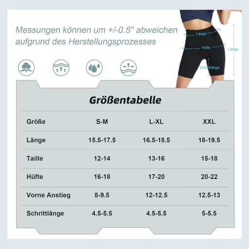 FuelMeFoot Dámske cyklistické šortky s vysokým pásom - Priedušné fitness legíny na tréning, jogu, šport - Čierne