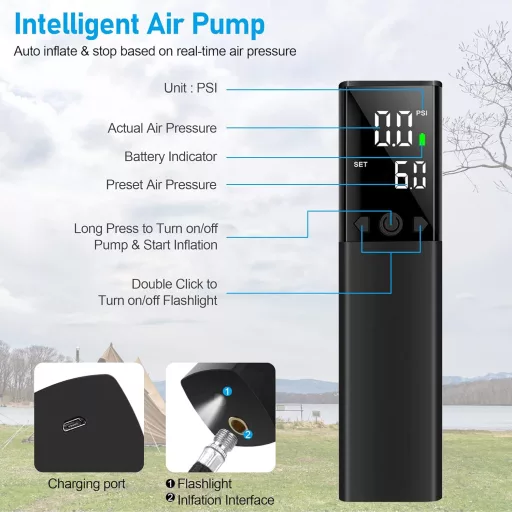 Tadomoe Duș Solar de Camping 20L cu Pompă - Duș Portabil Negru PVC pentru Drumeții, Camping și Plajă