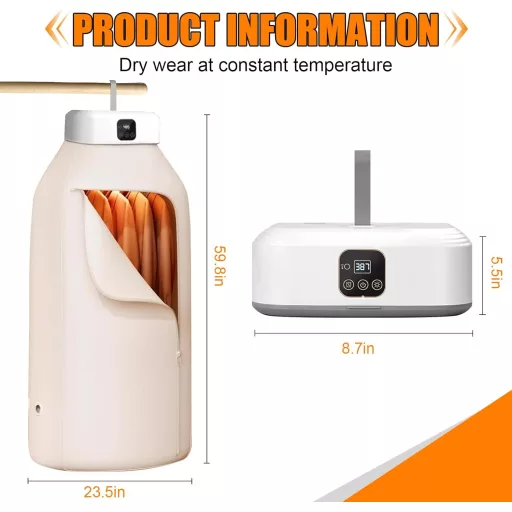 WingFly hordozható szárítógép 600W UV sterilizálással és távirányítóval