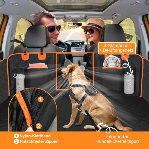 Neccis Autós Kutyatakaró Hátsó Ülésre Kivehető Kemény Alappal, 136x61 cm, Vízálló, Karcálló, 150 kg Teherbírású Védőhuzat, 95% Autóba Illesz