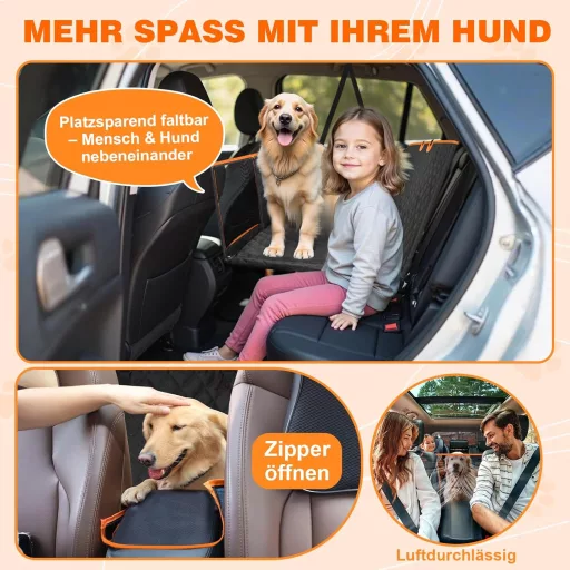 Neccis Autós Kutyatakaró Hátsó Ülésre Kivehető Kemény Alappal, 136x61 cm, Vízálló, Karcálló, 150 kg Teherbírású Védőhuzat, 95% Autóba Illesz