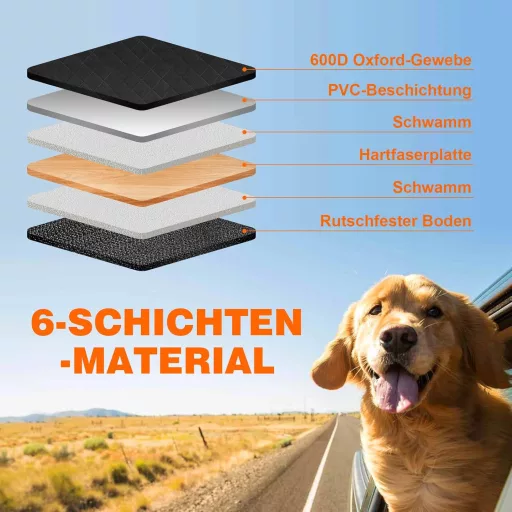 Neccis Autós Kutyatakaró Hátsó Ülésre Kivehető Kemény Alappal, 136x61 cm, Vízálló, Karcálló, 150 kg Teherbírású Védőhuzat, 95% Autóba Illesz