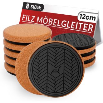   PISAO Bútor Csúszka 8 db-os Szett - 12 cm Filc Bútoralátét Nehéz Bútorokhoz, Padlóvédelem