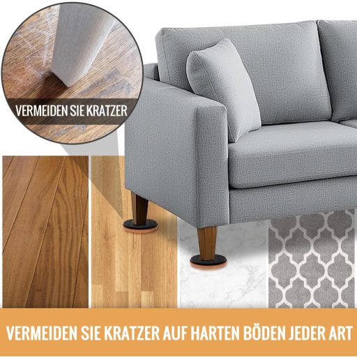 PISAO Bútor Csúszka 8 db-os Szett - 12 cm Filc Bútoralátét Nehéz Bútorokhoz, Padlóvédelem