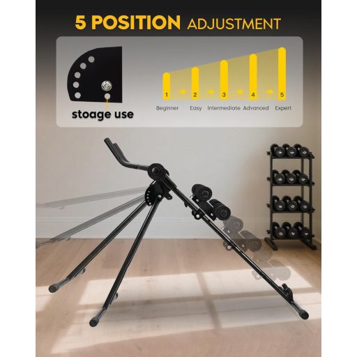 GuuG Skladací posilňovač brušných svalov na domáce cvičenie pre mužov a ženy