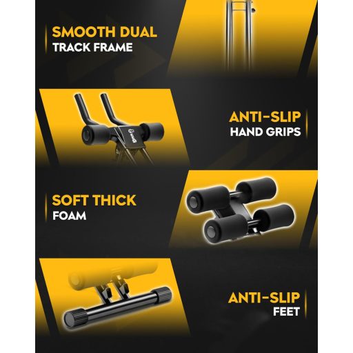 GuuG Skladací posilňovač brušných svalov na domáce cvičenie pre mužov a ženy