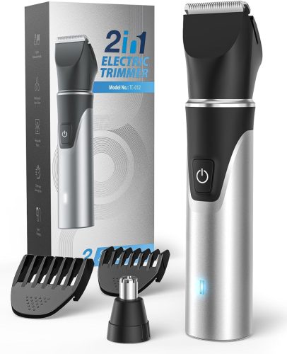 Cleanwise 2 az 1-ben Férfi Intim Borotva és Orrszőrnyíró - Újratölthető, Fájdalommentes Testszőrtelenítő Lábra, Mellkasra, Ágyékra, Vízálló,