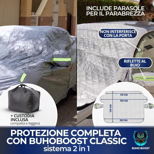 Autoplachta BuhoBoost Oxford 150D so slnečnou clonou, vodeodolná, s UV ochranou a zipsom