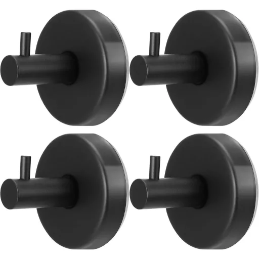 Xialvyu 4 buc. cârlige cu ventuză, agățătoare haine baie bucătărie, negru