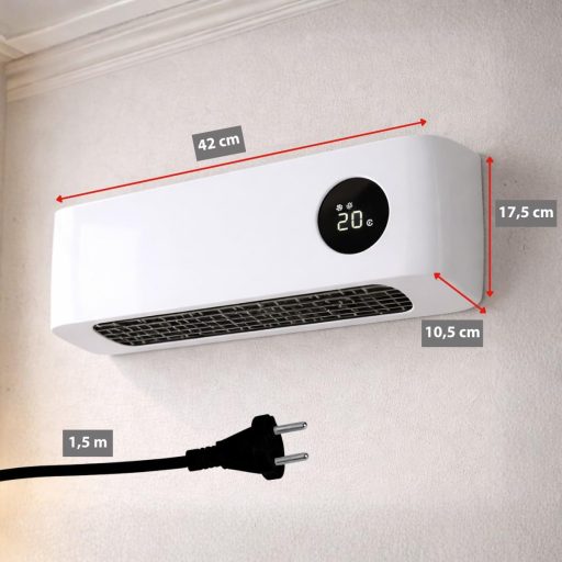 Alpina 2000W Kerámia Fali Fűtőtest Digitális Termosztáttal és Időzítővel