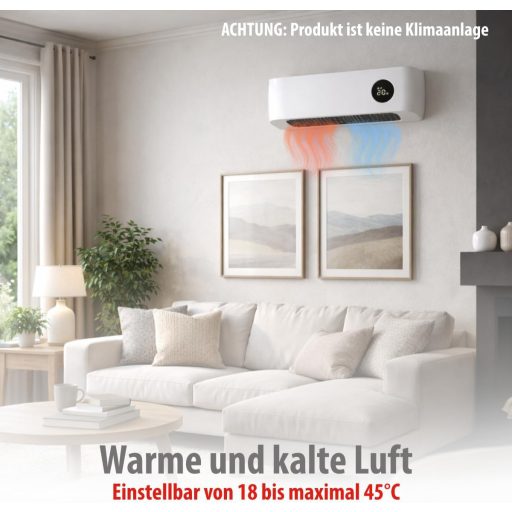 Alpina 2000W Kerámia Fali Fűtőtest Digitális Termosztáttal és Időzítővel