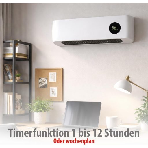 Alpina 2000W Kerámia Fali Fűtőtest Digitális Termosztáttal és Időzítővel