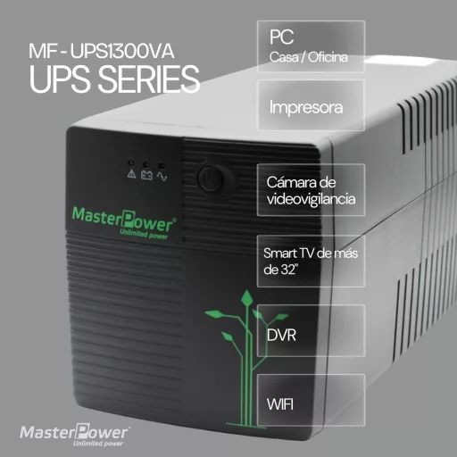 Master U-Power 1300VA szünetmentes tápegység 720W, 4 Schuko aljzat