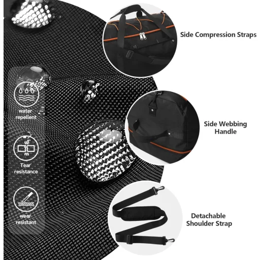 Geantă de călătorie YHYEH de 32 inch cu roți, extensibilă 110-140L, valiză moale cu rotile, negru/portocaliu