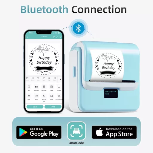 ORGSTA T003 Bluetooth címkenyomtató 50mm/s öntapadós etikett nyomtatógép