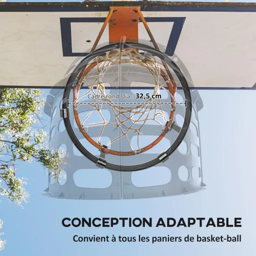 SPORTNOW Kosárlabda Visszadobó Rendszer 360° Forgatható Állítható Magasság Fekete - Black, Polypropylene (PP)