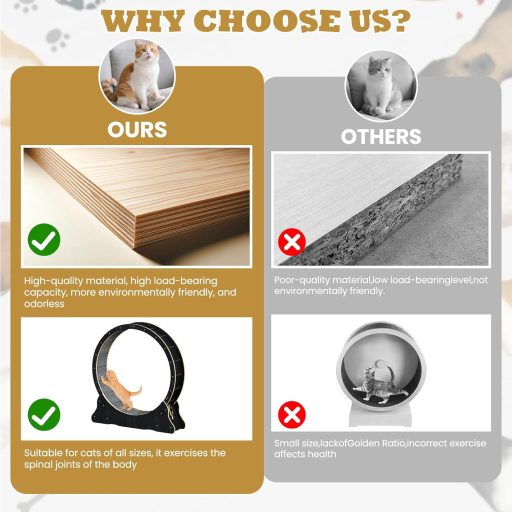 WUDLEP Macska Futókerék 100 cm Szőnyeges Futópályával, Nagy Macska Kerék Edzéshez Fogyáshoz, Fekete Macska Futógép