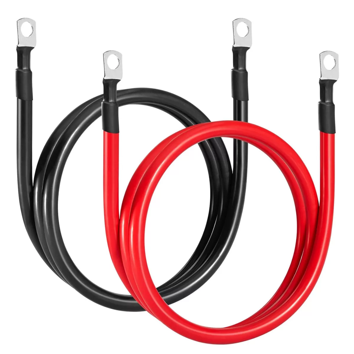 eXODA Batterijkabel 35 mm² 100cm koperen stroomkabel met ringogen M6 rood