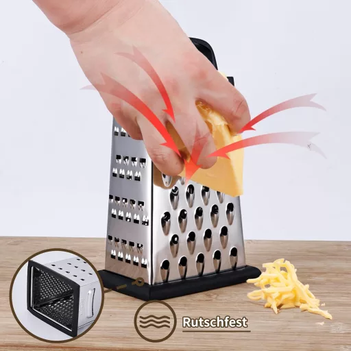 YC Kitchen 4 oldalas rozsdamentes acél reszelő, zöldség szeletelő és reszegető