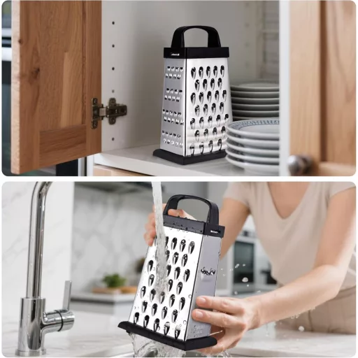 YC Kitchen 4 oldalas rozsdamentes acél reszelő, zöldség szeletelő és reszegető