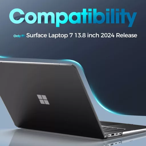 ProCase Microsoft Surface Laptop 7 13.8" kemény tok fekete - ultravékony védőtok 2024
