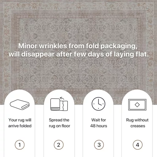 BEIMO Boho Szőnyeg Nappali Hálószoba Vintage Mosható Rövid Szálú Csúszásmentes 140x200cm