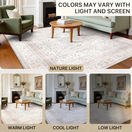 BEIMO Boho Szőnyeg Nappali Hálószoba Vintage Mosható Rövid Szálú Csúszásmentes 140x200cm