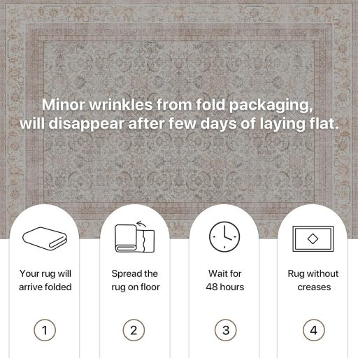 BEIMO Boho Szőnyeg Nappali Hálószoba Vintage Mosható Rövid Szálú Csúszásmentes 140x200cm