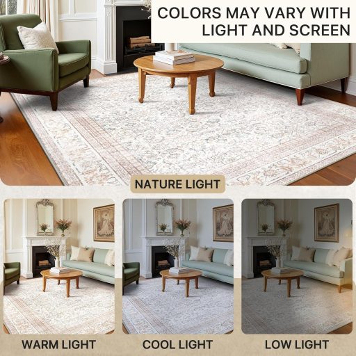 BEIMO Boho Szőnyeg Nappali Hálószoba Vintage Mosható Rövid Szálú Csúszásmentes 140x200cm