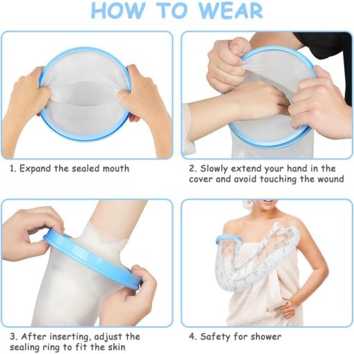 AOOWU Vízálló Gipszkötés Védelem Felnőtteknek, Újrahasználható Zuhanyzó Kézvédő