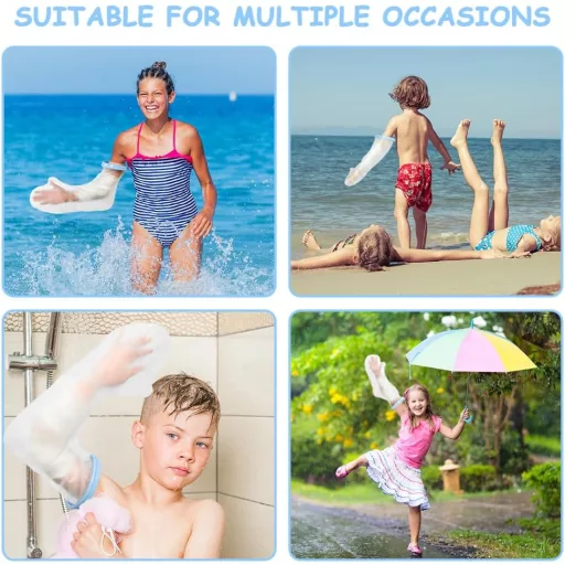 AOOWU Vodotesný chránič sadry pre deti, opakovane použiteľný chránič ruky na kúpanie