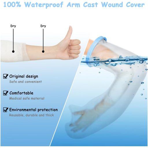 AOOWU Vízálló Gipszkötés Védelem Gyerekeknek, Újrahasználható Kézvédő Fürdőzéshez